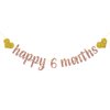 MonMon & Craft Happy 6 Months Banner / Baby Half Year Old Birthday Party Decorations / Baby Shower / Happy 6 Months Party Supplies Rose Gold