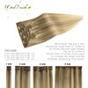 WindTouch Clip in Hair Extensions Human Hair Balayage Mixed Bleach Blonde 70g 22Inch #18P613 Remy Hair Extensions 7PCS