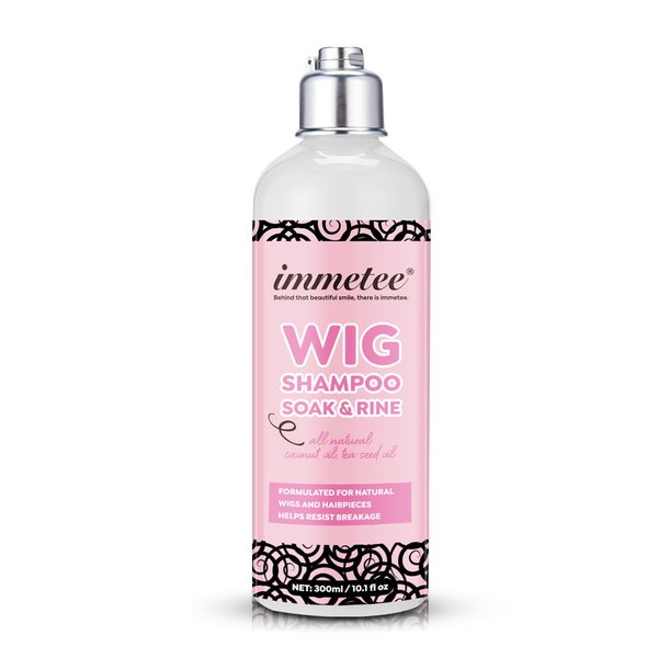 immetee 2 in 1 Shampoo & Conditioner for Wig, Soak & Rinse Wig Shampoo for Human and Synthetic Hair, Prolong Wig life. 300ml/10.1fl oz (For Synthetic Wigs)