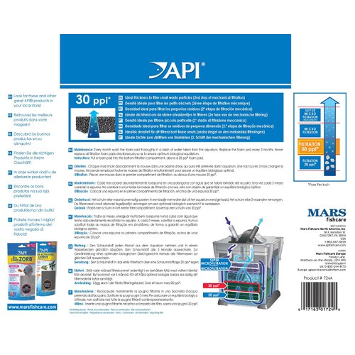 API FILSTAR XP FILTRATION FOAM 30 PPI Aquarium Canister Filter Filtration Pads 2-Count,Blacks & Grays