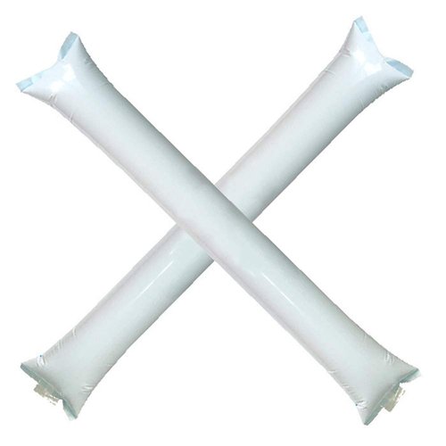 Furry Sunny Bam BamThunder Sticks Inflatable Stadium Noisemakers Cheer Sticks Blow Bar Inflatable Boom Sticks Noisemakers Stick Basketball Football Noisemakers Party Favors 100 Pack (White)