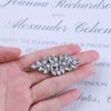 Allereyae Rhinestone Leaf Hair Clip Pins Barrette Crystal Wedding Hairpins Barrette Silver CZ Bling Bridal Headpieces Decorative Head Clip Headwear Bridal Hair Accessories