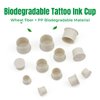 [ I AM NOT PLASTIC ] Biodegradable Tattoo Ink Cup DISCOVER 200Pcs ECO Friendly Caps with Base for Hold Ink Pigments Supplies (BIO-FBC11)