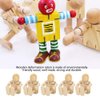 Wood Robot Figures Unfinished Wooden Peg Dolls, 10Pcs People Shapes Figures for DIY Painting Arts Crafts, 4.3x2.6x1.6in Mini Unfinished Doll Bodies Paintable Wood Peg Bodies Figure