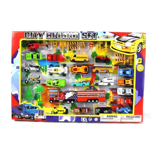 KidPlay Urban City Diecast Cars Speed Racing Vehicle Play Set 40pc