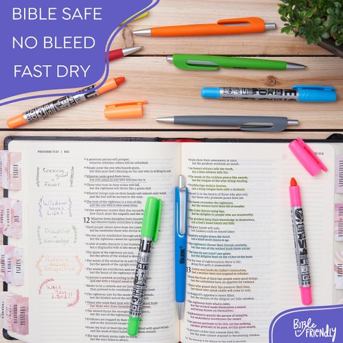 BLIEVE- Bible Study Kit With Gel Highlighters And Pens No Bleed Through, Amazing Bible Highlighter and Pens Fine Tip set Planner Supplies Gifts (10 Pack)