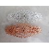 Generic Antique silver or rose gold crystal hair clip clamp barrettes bridal (Crystal option: No crystals, Primary color: Rose gold/copper)