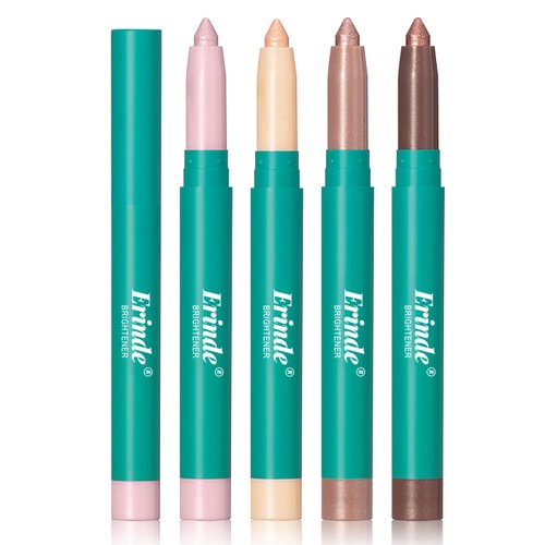 Erinde 4 Colors Eyeshadow Stick, Eye Brightener Stick, Shimmer Creamy Eye Shadow Makeup, Long Lasting Waterproof Glitter Highlighter Eye Liner Pencil Set