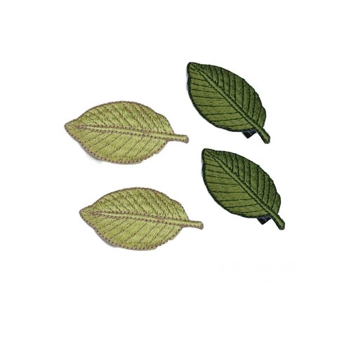 Leaves Hair Clip Embroidery Leaf-Shaped Hairpin Girls Leaves Hair Barrettes BW06 (4 Pcs-Set)