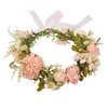 Floral Fall Artificial Wooland Wedding Flower Crown Bridal Headpiece Flower Girl Halo Photo Props FFL-01 (Coral)