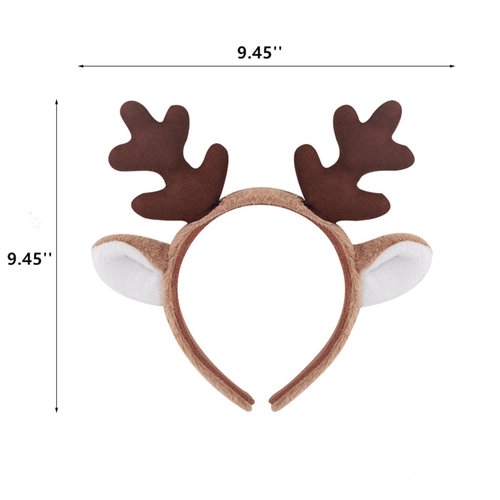 JOYFISCO Reindeer Antlers Headband Animal Ears Headband Christmas Reindeer Headband Cute Deer Antlers Headband for Xmas Party Favors