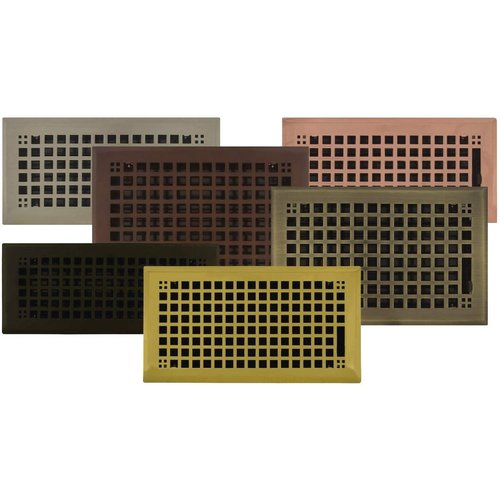 4" x 10" (5.75" x 11.5" Overall) Brushed Nickel Mission Register with Damper (HVAC Vent Cover)