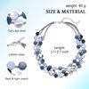Noessla Layered Beaded Chunky Necklace for Women Boho Two-color Shell Statement Necklace Fashion Collar Costume Jewelry Gifts for Mum(Blue)