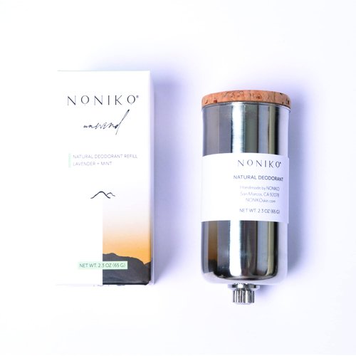 NONIKO - Natural Deodorant - UNWIND REFILL - Stainless Steel Refill - Aluminum Free, Paraben Free, Plastic Free - For Men & Women – Lavender and Mint