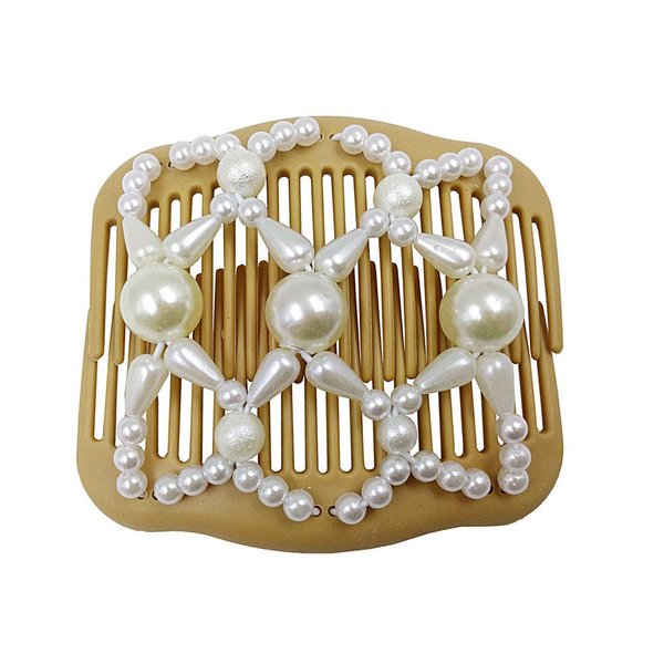 LOVEF Pearl Thick Hair Clips - Premium Beaded Hair Accessories for Women – Bun Holder Ponytail and French Twist Styler | Best Decorative & Easy Comb All-Day Hold (Design 3)