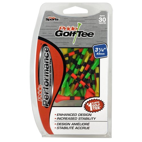Pride Golf Tee Spikes 30 Count Tees, Fruit Mix, 3.25 US