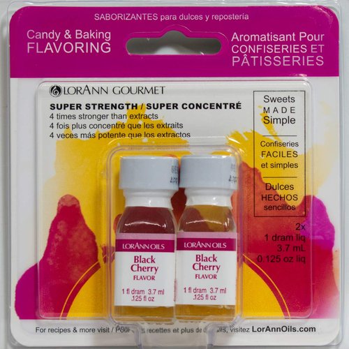 LorAnn Black Cherry SS Flavor, 1 dram bottle (.0125 fl oz - 3.7ml - 1 teaspoon) - Twin pack blistered
