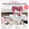 Modelones Poly Nail Gel Kit, 6 Colors Poly Extension Gel Clear Pink White with 48W Nail Lamp 3D Nail Charms Builder Slip Solution Complete Toe Nail Kit Supplies for Starter
