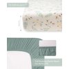 Muslin Crib Sheets for Girls and Boys, Cotton Boho Neutral Fitted Baby Sheet Standard Mattress & Toddler Bed (52"x28"), Soft Breathable, 2 Pack (Roman Green&Botanical Leaf)