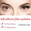 Bellelfin Self Adhesive False Eyelashes Reusable Fluffy Eyelashes Natural Look No Glue Self Adhesive Fake Eye Lashes Pack for Women Girls DIY Eyelash Extensions#01