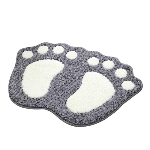 MIFXIN Non-Slip Bath Mat Cute Big Feet Absorbent Bathroom Rug Floor Mat Doormat for Bathroom Toilet Shower Kitchen Home Decor (Grey, 19''x26'')