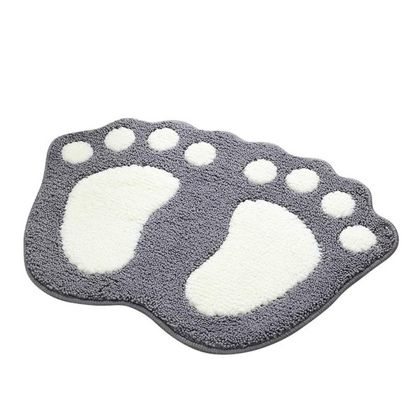 MIFXIN Non-Slip Bath Mat Cute Big Feet Absorbent Bathroom Rug Floor Mat Doormat for Bathroom Toilet Shower Kitchen Home Decor (Grey, 19''x26'')