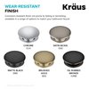 Kraus PU-L10BG Bathroom Pop-Up Drain Assembly for Vessel Sinks Without Overflow, with Extended Thread for Thicker Countertops, 10 3/4 Inch, Brushed Gold