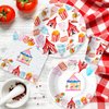 HIPVVILD Circus Carnival Birthday Party Supplies, Circus Theme Party Decorations Dinnerware, Carnival Party Plate, Circus Plate, Cup, Napkin, Circus Party Supplies For Birthday Baby Shower | Serve 24