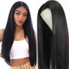 Beauhair Lace Front Wigs Human Hair 4x4 Lace Closure Wig Straight Human Hair Wigs for Black Women, 150% Destiny Brazilian Virgin Pre Plucked With Baby Hair Natural Black (12 Inch, Straight Wig)