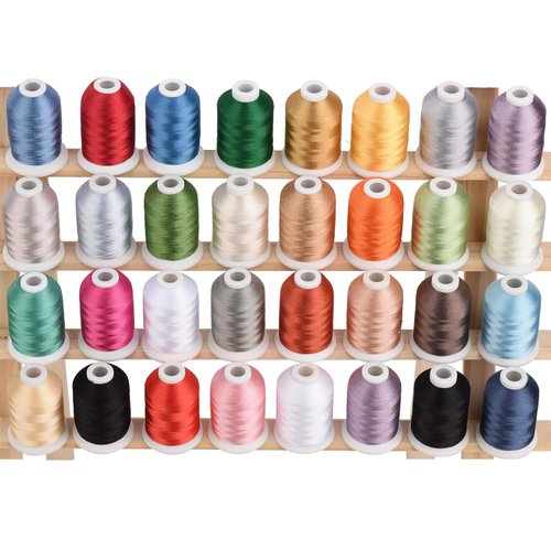 Simthread 32 Madeira Colors Polyester Embroidery Machine Thread Kit 500M (550Y) Similar to Madeira Robinson-Anton Colors - Assorted Color 1