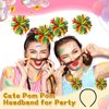 Tigeen Rainbow Pom Pom Headband, 24 Pcs Head Bopper Headbands, Funny Rainbow Headbands for Kids Adult Women Girls' Costume Accessories, Birthday Christmas Halloween Carnival