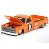 Chevy KAIDO Works V2 Pickup Truck #0 Orange with Graphics (Designed by Jun Imai) Kaido House Special 1/64 Diecast Model Car by True Scale Miniatures KHMG090