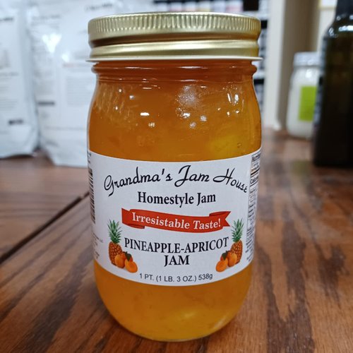 Grandma's Jam House All-Natural USA Made Homestyle Pineapple Apricot Jam 19 Oz