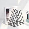 QPEY Triangle File Holder,5 Slot Metal Vinyl Record Stand Holder Magazine Newspaper Holder Photography Props for Office Home 2 Pcs (2pc black)