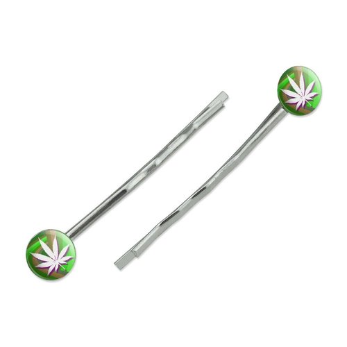 Marijuana Leaf Pot Weed Psychedelic Bobby Pins Barrettes Hair Styling Clips