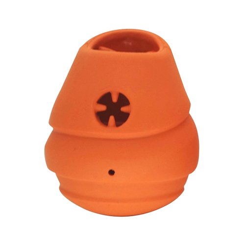 PETITUDE Squeaky Dog Chew Toy,Slow Feeder, Puzzle Interactive Treat Dispensing Toy with 3D Spiral Design for Boredom Relief and Teeth Cleaning - Indestructible Puppy Teething Peanut Butter Rubber Toy