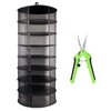 Growsun Herb Drying Rack, 2ft Diameter 8 Tiers Hanging Mesh Drying Rack w/Garden Pruning Shears