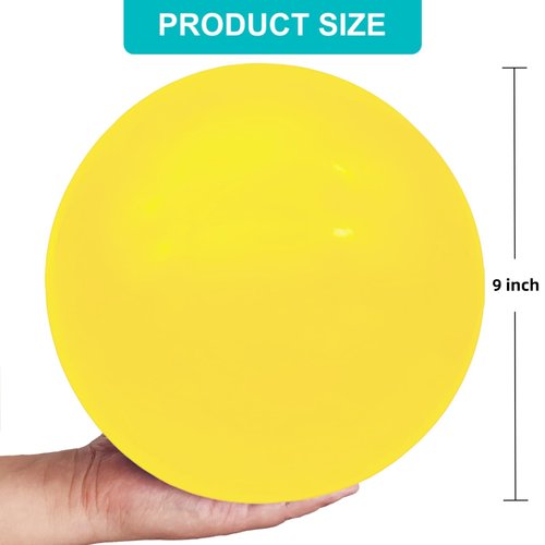 GCQJOQ Inflatable Bouncy Balls for Indoor Outdoor Play Balls for Kids, 9 inch, Yellow