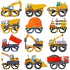 Waenerec Construction Party Favors 12PCS Construction Party Glasses with Tractor Excavator Dump Truck Plastic Construction Toys Gift for Kids Toddlers Construction Birthday Party Decorations Supplies