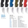 COLD STEEL Tuff Lite 2.5" AUS8A Sheepsfoot Razor-Sharp Plain Blade 3.5" Griv-Ex Red Handle Pocket Folding Knife, Boxed