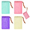 4 Pack Soap Savers for Bar Soap Exfoliating Net Mesh for Shower Holder Mesh Foaming bag for Bath and Shower(4 Colors, 5.5 x 3.5 In)