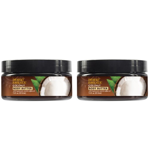 Desert Essence Coconut Body Butter 7.5oz, Hyaluronic Acid &amp; Coffee Oil, Deeply Moisturizing and N...