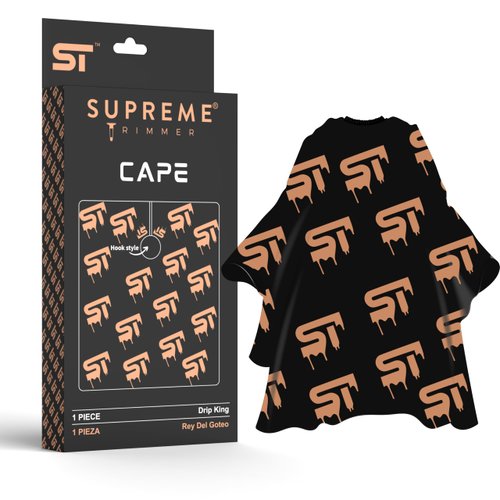 Supreme Trimmer Premium Barber Cape | Professional Hair Stylist Waterproof, Hook Closure Cape; Salon, Barber, or Home Use | Drip King