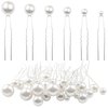 ELANE 36 Pcs Pearl Hair Pins and Bridal Accessories with Pearl Bobby Pins for Wedding Hairstyles (Silver)