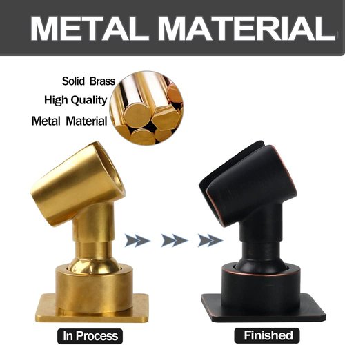 Shower Head Holder Adjustable Handheld Shower Head Bracket Adhesive Shower Wall Mount Holder Brass Shower Wand Holder Oil-Rubbed Bronze, Drill Free Glue Installation