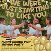 Fulmoon We Were Just Starting To Like You Banner, Going Away Party Decorations Retirement Banner Farewell Party Decorations Goodbye Party Decorations Moving Party Supplies and Gifts (Champagne Gold)