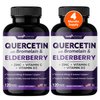 Quercetin with Vitamin C and Zinc - Elderberry - Quercetin 500mg - Quercetin with Bromelain - Zinc Quercetin - Vitamin D3 - 6 in 1 Daily Immune Support, Non-GMO - Sambucus Supplement - 4 Months Supply