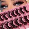 Cat-Eye Lashes Flu-ffy Mink Lashes 20mm Fox Eye Long False Eyelashes 3D Volume Curly Dramatic Fake Eyelashes Thick Full Lashes 7 Pairs Pack(XE05)