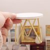 NUOBESTY Dollhouse Table Miniature Coffee Table Wooden Mini Circle Table Model 1:12 Miniature Furniture Scenes Decoration