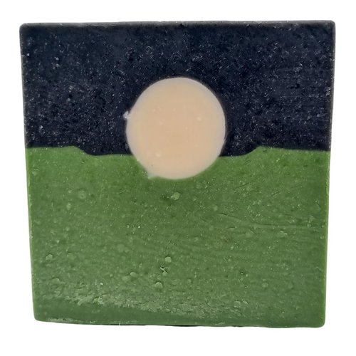 Bark at the Moon Charcoal Soap Bar - 5 Oz Sweet, Earthy Mens Soap - Men's Bath Soap - Handmade Bar Soap for Men - Lye Soap w/ Activated Charcoal - Mens Soap Bar - Halloween Soap Bars - Fall Soap